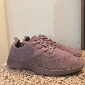 Used Purple wool Allbirds trainers.